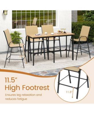 Outdoor Fabric Bar Stools Set of Two with Armrests