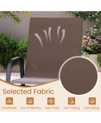 Outdoor Fabric Bar Stools Set of Two with Armrests