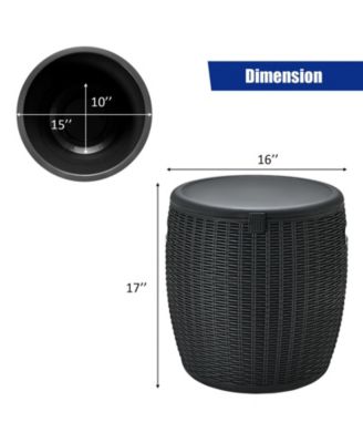 4 in 1 Patio Rattan Cool Bar Cocktail Table