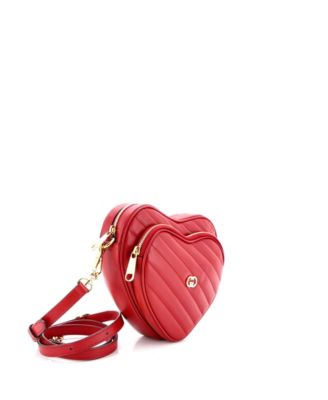 Mini Interlocking G Heart Shoulder Bag Diagonal Quilted Leather