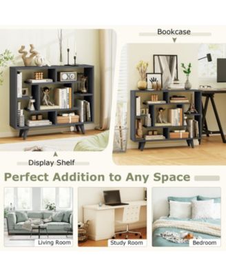 Geometric Storage Bookcase with Shelves and Anti Tipping Kit