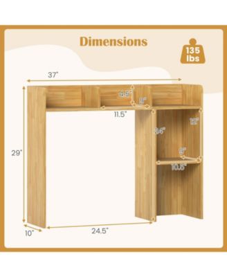 Three Tier Desk Bookshelf with Open Shelves for Workspace