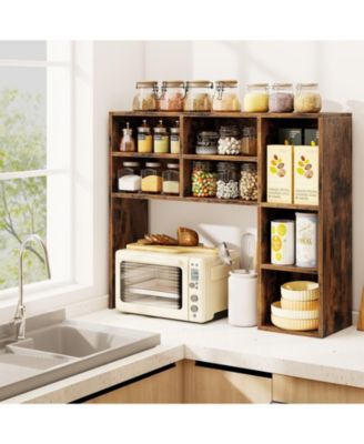Desktop Bookshelf with Adjustable Shelves and Storage Cubes