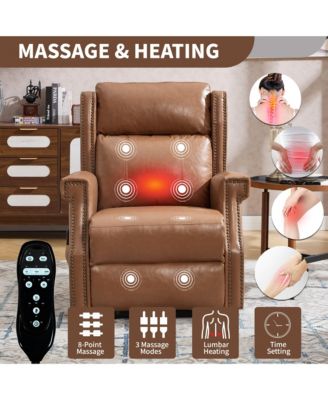 Manual Recliner Chair with Heavy Duty Motion 8 Vibrating Nodes And 3 Massage Modes