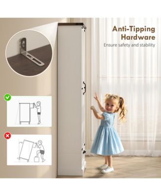 71" Kitchen Pantry, Farmhouse Storage Cabinet with Barn Doors