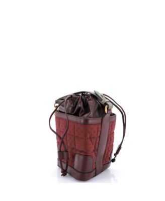 Mini Drawstring Bucket Crossbody Bag Quilted GG Canvas and Leather with GG Coated Canvas
