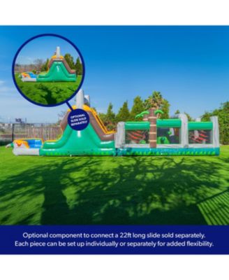 T-Rex Adventure 20  Inflatable Obstacle Course – Dinosaur Theme, Commercial Grade PVC Vinyl, Fun Backyard Challenge for kids