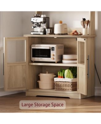 6-Tier Farmhouse Baker s Rack with Power Outlet Kitchen Pantry Hutch