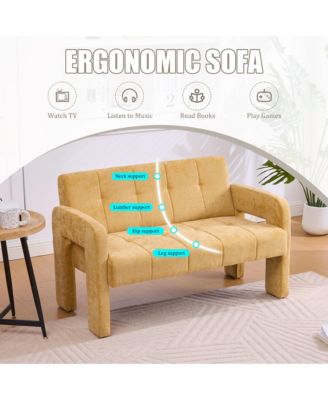 Modern Double Armchair Living Room & Bedroom Compact Upholstered Sofa Leisure Sofa Comfortable Seating with Dual Armrests