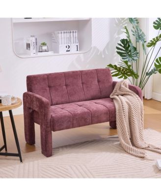 Modern Double Armchair Living Room & Bedroom Compact Upholstered Sofa Leisure Sofa Comfortable Seating with Dual Armrests