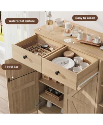 Shoe Storage Cabinet with Doors and Drawers, Tall Modern Shoe Cabinet with Adjustable Shelves and Stable Base