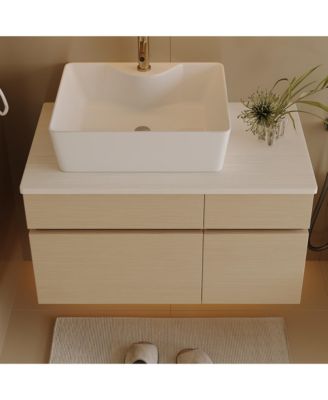 31.5 Inches Floating Single Small Bathroom Vanity with Sink