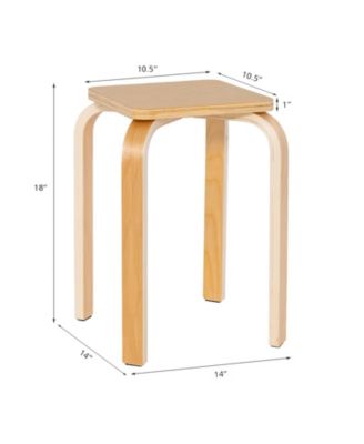 Stackable Stools Set of Four with Square Tops