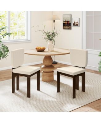 Wooden Dining Chairs Set of Two with Solid Wood Legs