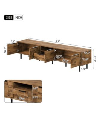 78" Wood Cabinet TV Stand Consoles with Storage