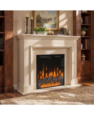 23.6 Inch Embedded Electric Fireplace crystal | 12 color flame | 5 brightness levels | high and low heat+constant temperature