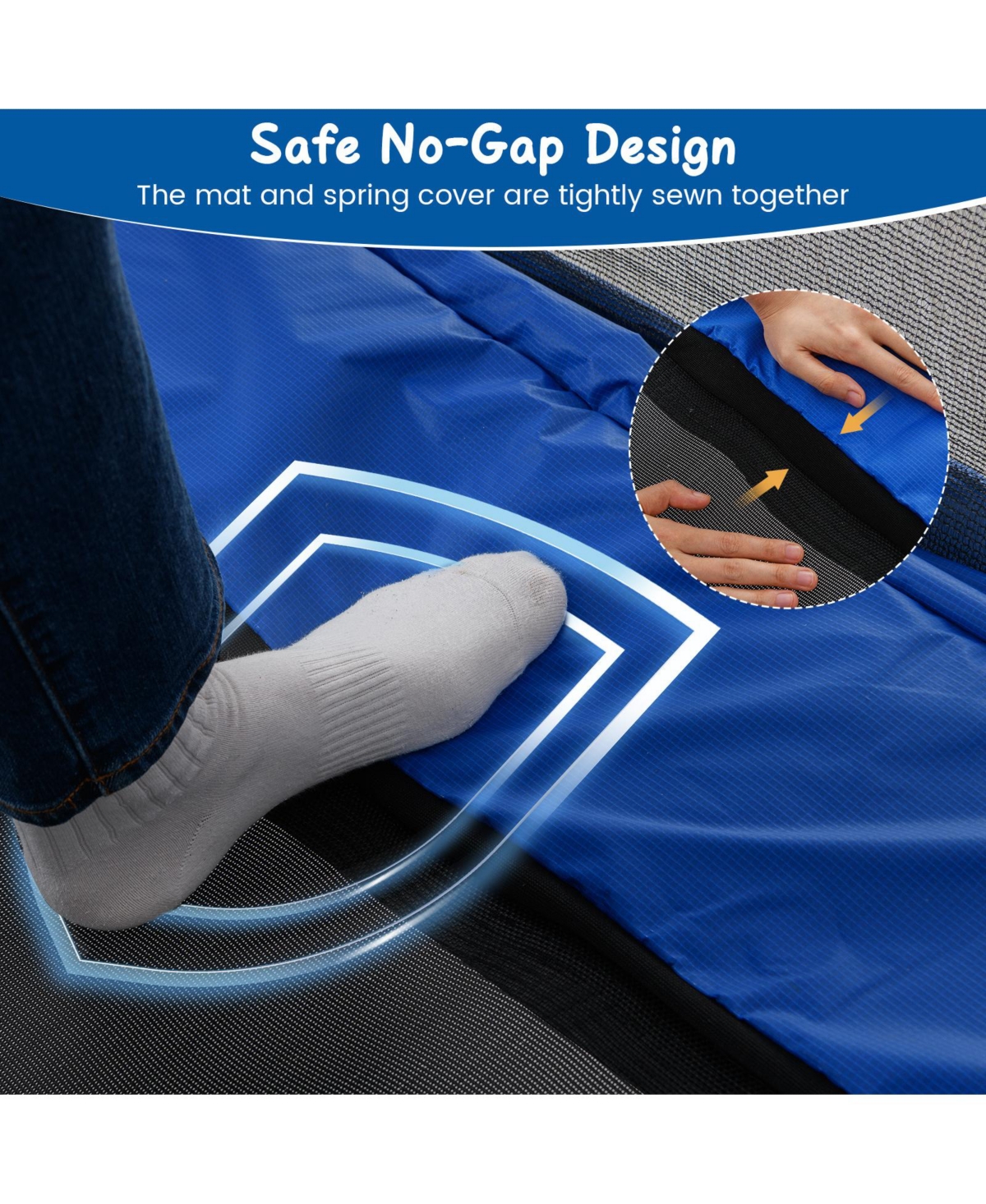 Gymax 6 Ft Kids Trampoline w/Swing and Horizontal Bar Safety Enclosure Net