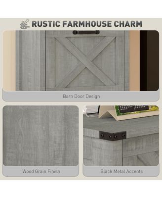   Drawer Vertical File Cabinet, Rustic Farmhouse Filing Cabinet with Barn Doors for Letter Size, Printer Stand with Storage for Office