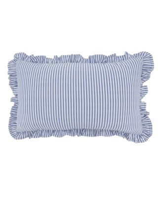 Striped Ruffle Edge Decorative Pillow, 12" x 20"