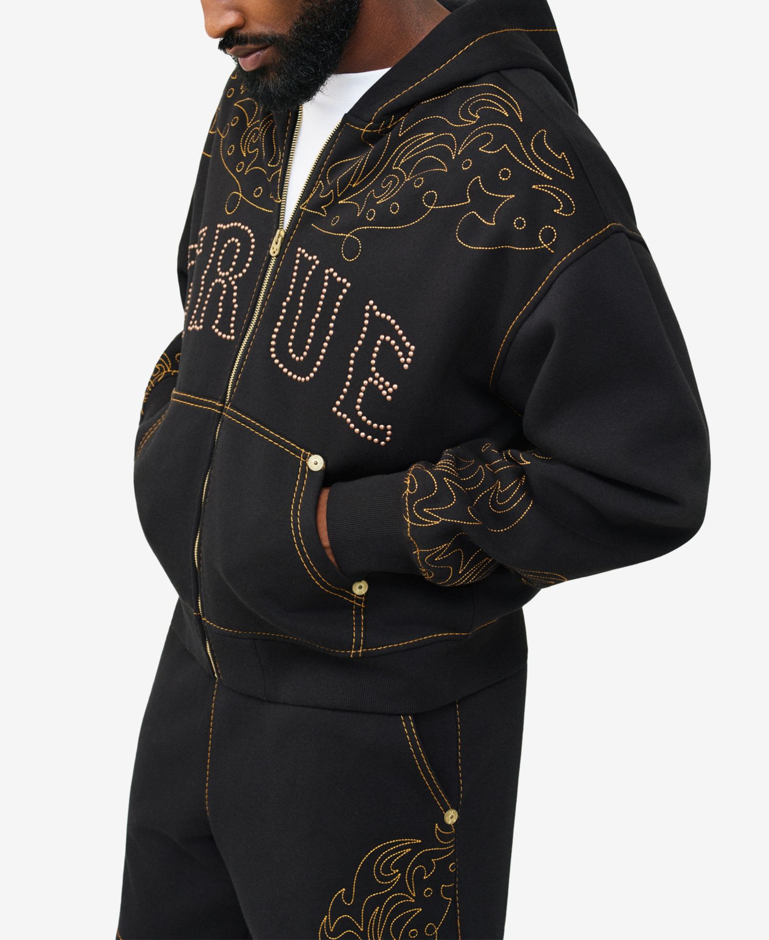 Men's Rodeo Big T Boxy Zip Hoodie Sweatshirt