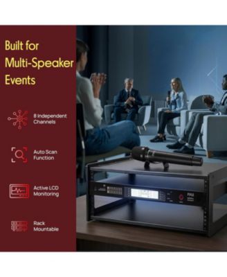 8-Channel Wireless Microphone System with Professional Microphones PDWM8441