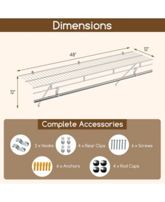 Wall Mounted Closet Shelves with Ventilated Wire Shelving