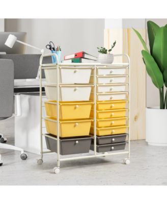 Fifteen Drawer Utility Rolling Storage Cart for Multi Use