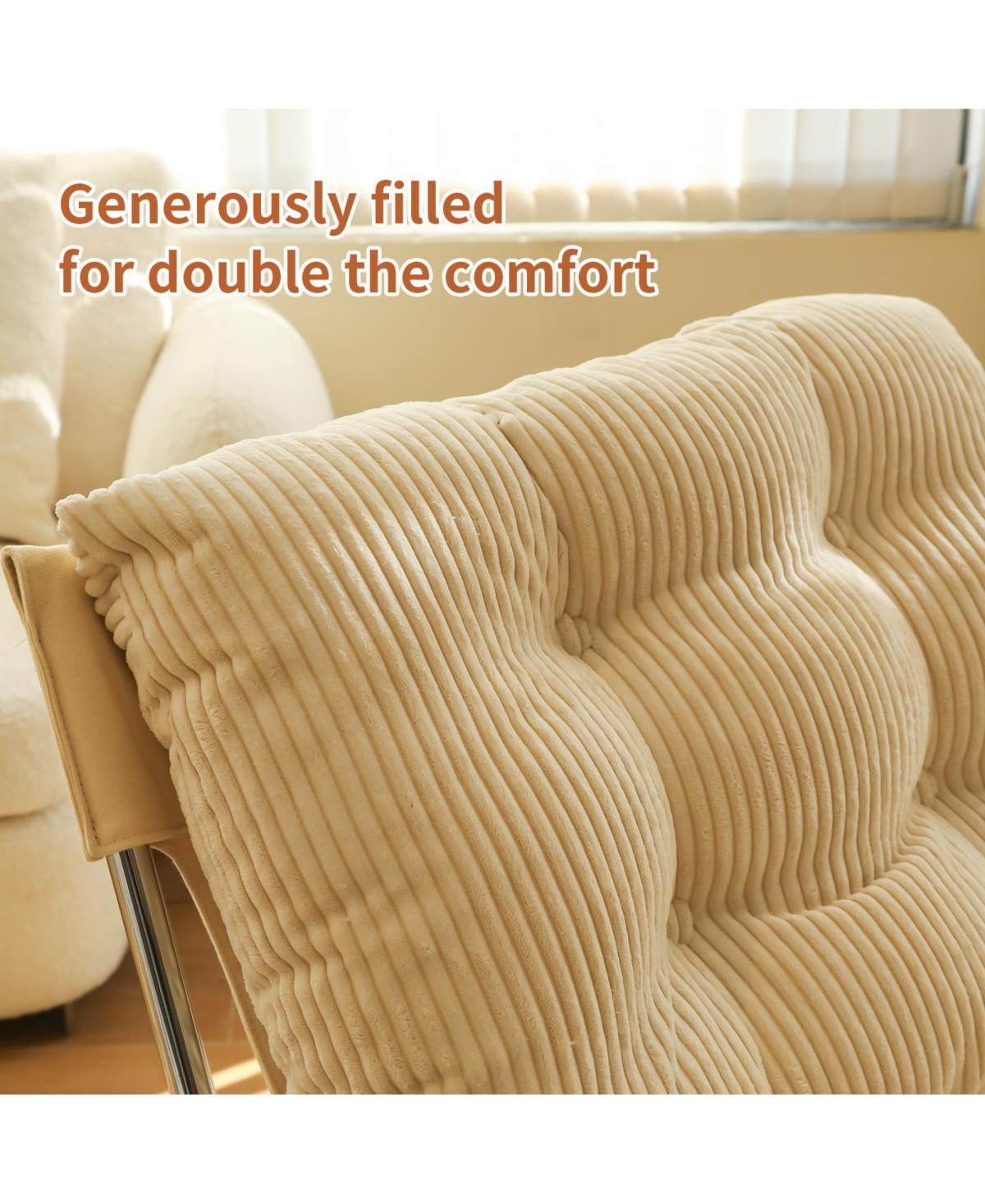 Rainsken Modern Accent Chair, Upholstered Reading Chair with Metal Chrome Frame, Comfy Living Room Chair for Home Office, Bedroom