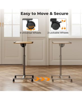 Adjustable Angle Height Rolling Laptop Table