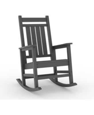 All-Weather Outdoor Rocker with High Back and Wide Seat, 350 lb Capacity, Stainless Steel Hardware, 80% Pre-Assembled