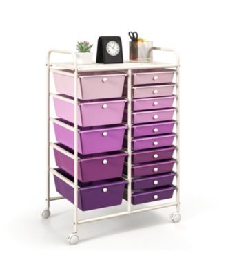 Fifteen Drawer Utility Rolling Storage Cart for Multi Use