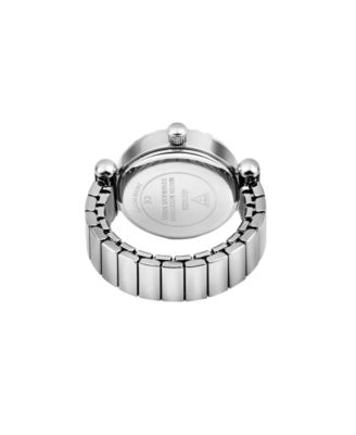 Women's Glitz Silver-Tone Stainless Steel Analog Ring Watch, 18mm