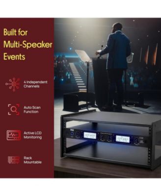 4-Channel Wireless Microphone System with Professional Desktop Mics