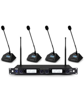 4-Channel Wireless Microphone System with Professional Desktop Mics