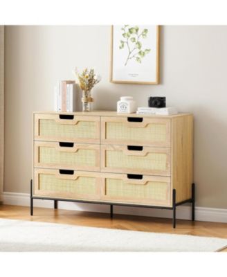 Dresser for Bedroom Spacious Storage Chest Premium Tall Fabric Dresser Easy Assembly Hallway Oak