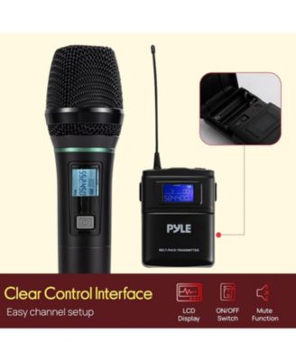 4-Channel Wireless Microphone System with Handheld, Lavalier and Headset Mics PDWM4801