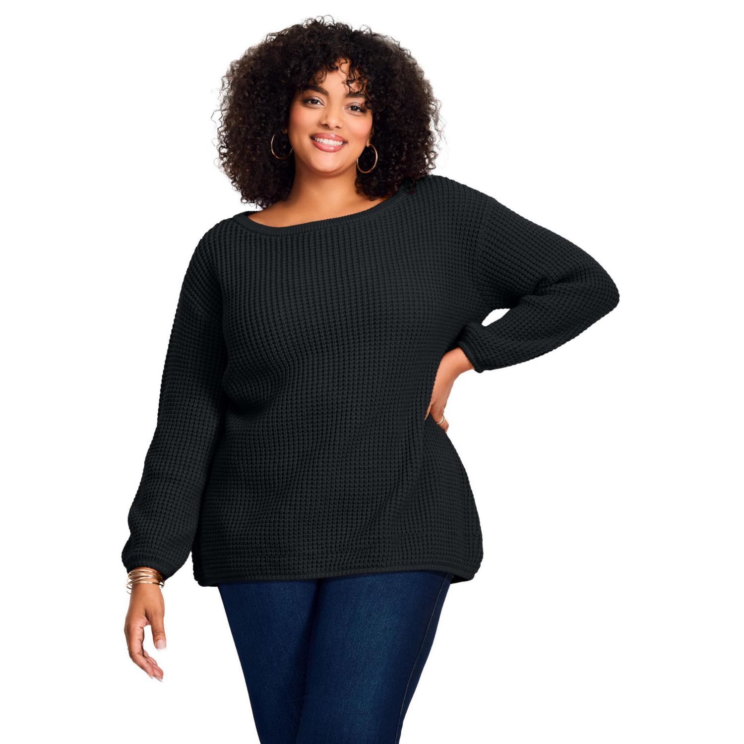 Women's Waffle Stitch Pullover Sweater