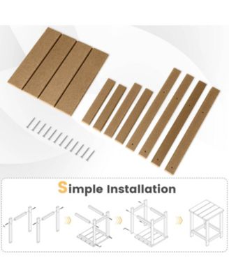 14 Inch Square Outdoor Adirondack Side Table Weather Resistant