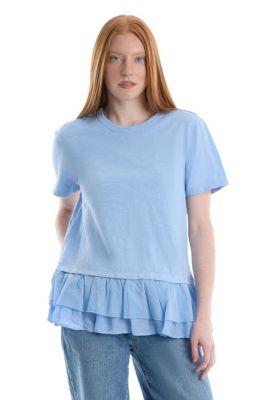 Women's Short Sleeve Mixed Media Tee