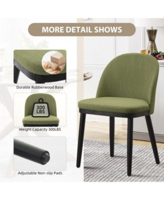 Modern Fabric Upholstered Wooden Dining Chairs Set with High Back and Deep Seat for Kitchen and Dining Room