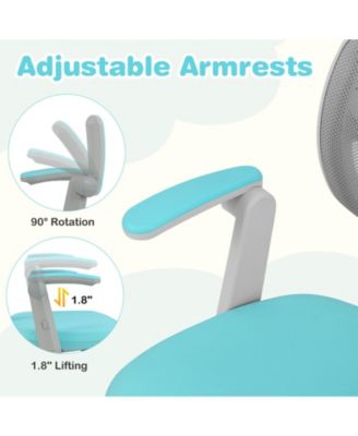 Kids Desk Chair with Adjustable Height Armrest and Footrest