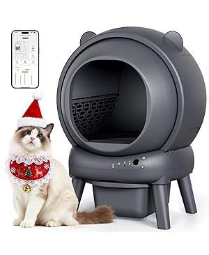 Dual color self cleaning litter box with large capacity, APP control