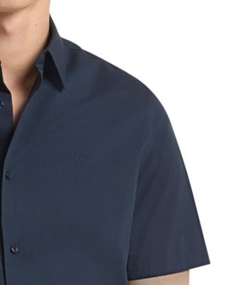 Men's Solid Stretch Button-Front Shirt  