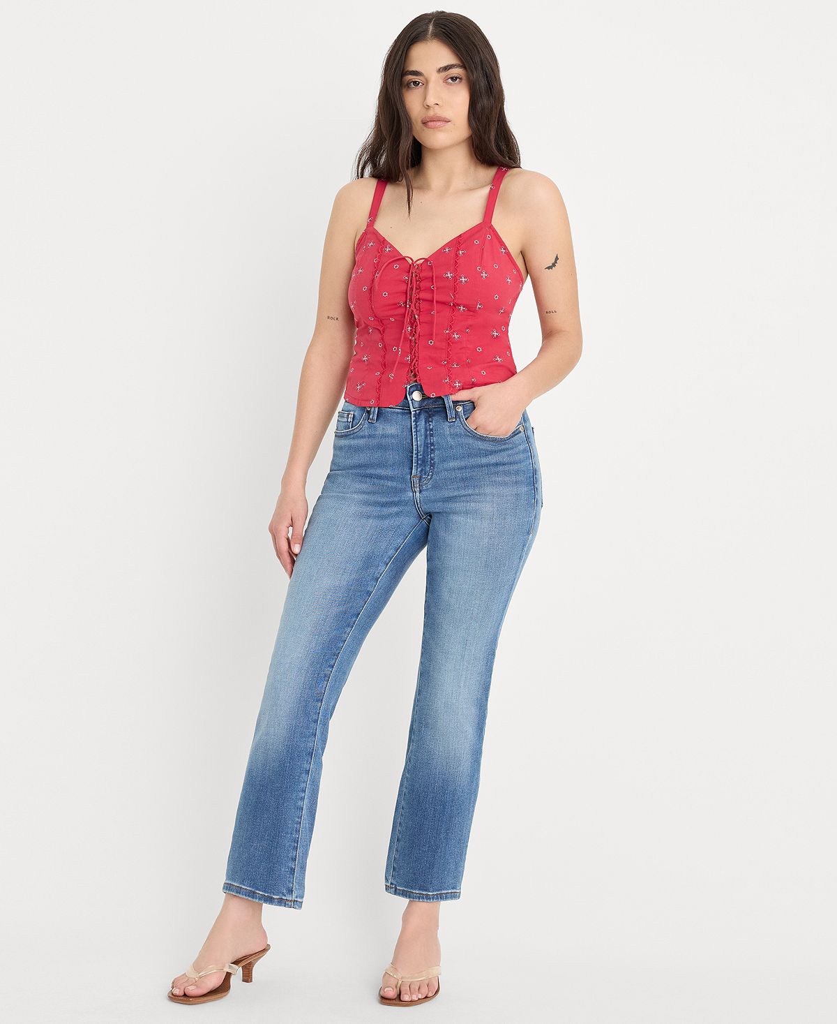 Good American Petite Dolly Joleans Mid-Rise Ankle-Length Jeans view 1 — MAYCSS fashion products