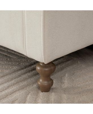 65.55" Modern Upholstered Storage Bench with Rolled Armrests and Rubberwood Legs, Napped Fabric Daybed for Living Room, Bedroom, Entryway