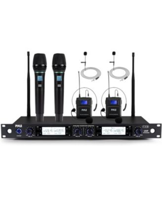 4-Channel Wireless Microphone System with Handheld and Lavalier Mics (PDWM4802)