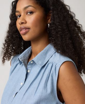 Women's Point Collar Relaxed-Fit Top