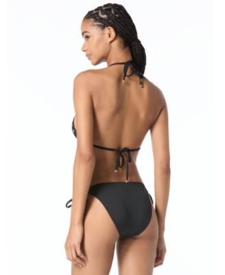 Women's Tie-Back V-Neck Bikini Top and Pull-On Tie-Side Bikini Bottom