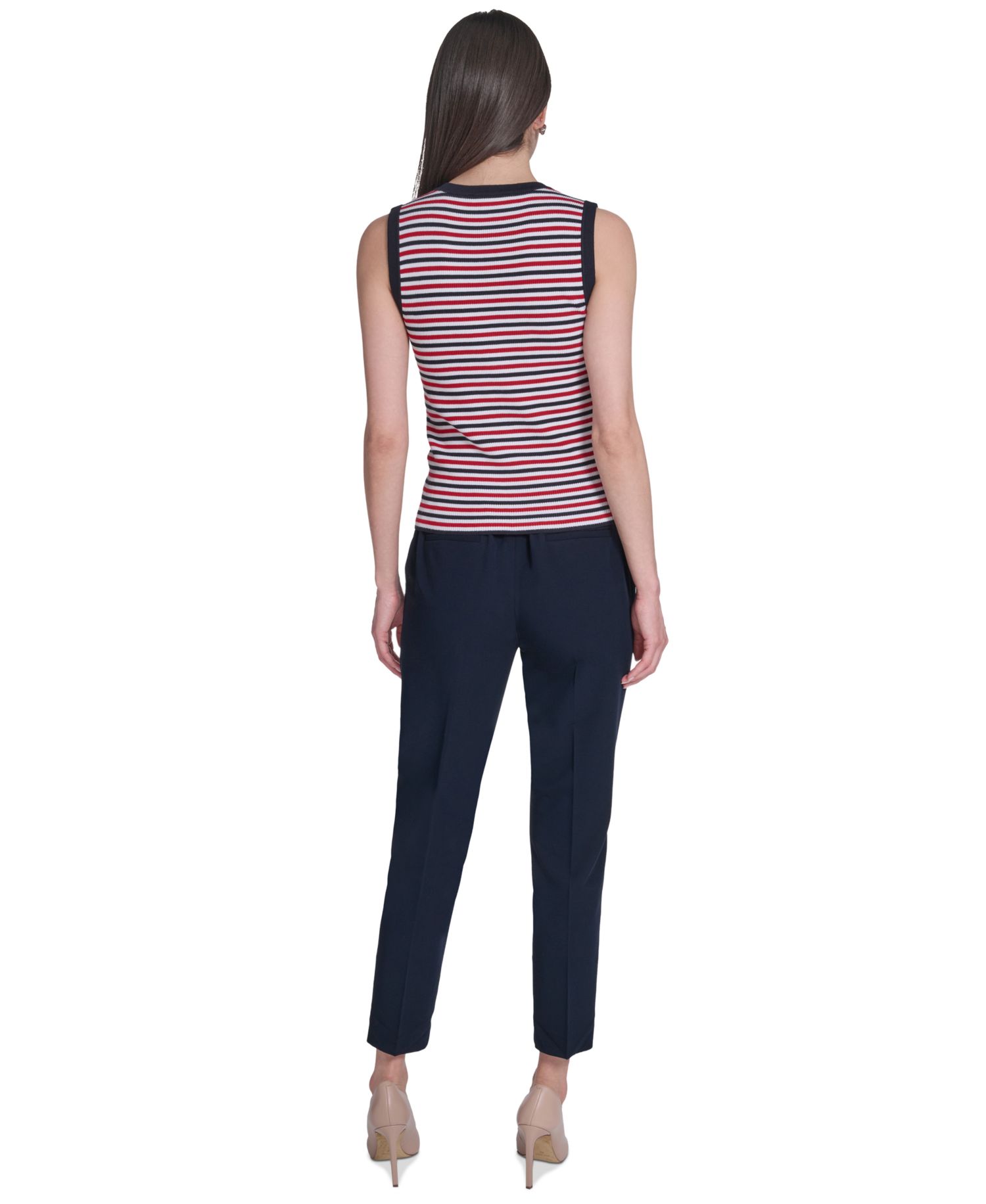 Women's V-Neck Striped Sweater