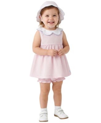 Baby Girls' Striped Dress, Bloomers and Hat, 3-Piece Set